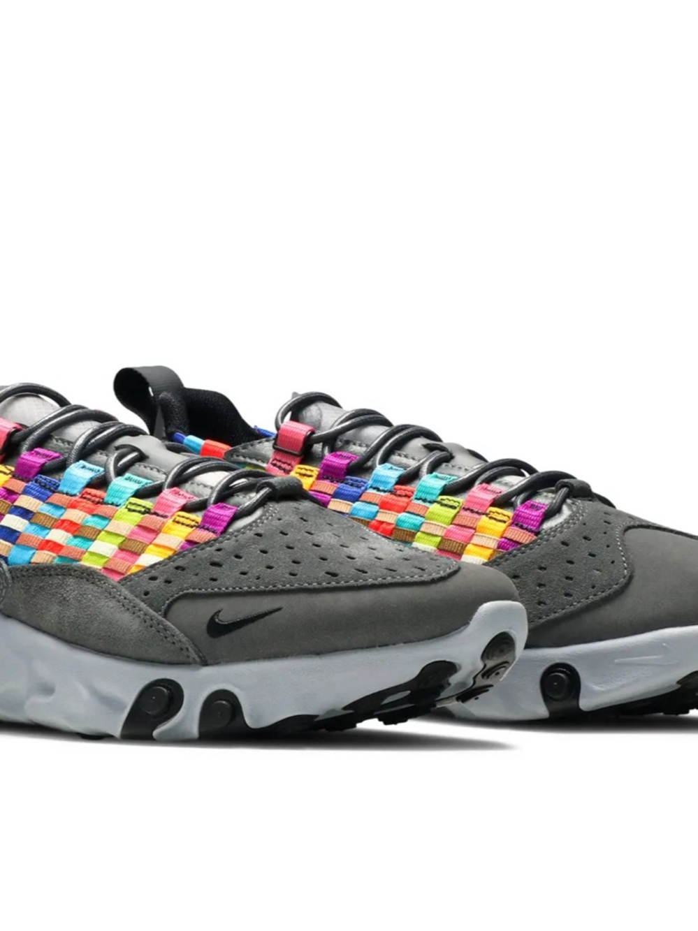 Nike Grey Sneaker with Multicolor Woven Upper